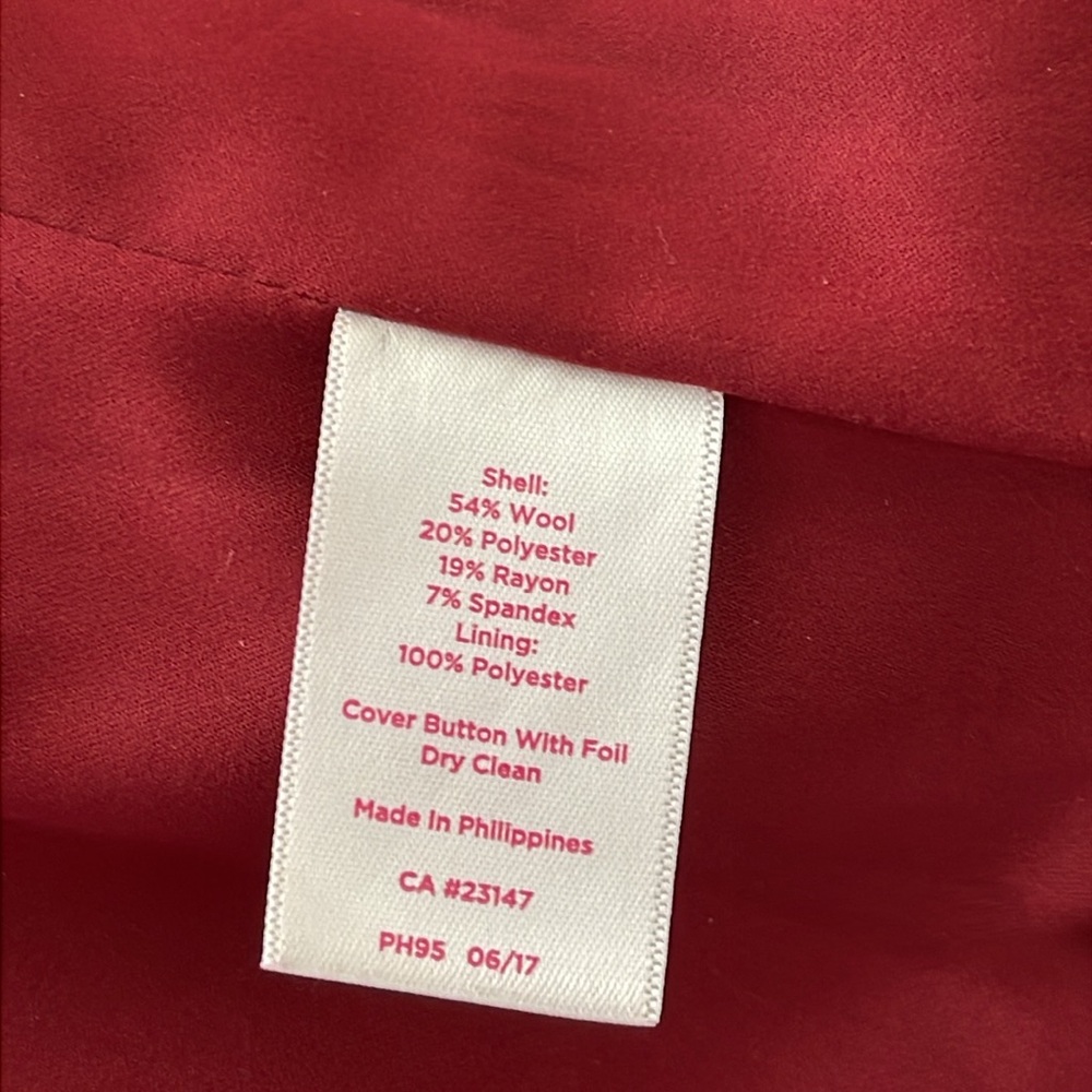 Talbots Limited Edition 2017 Vibrant Pink Wool Blazer w Gold Crest Buttons - Picture 7 of 16